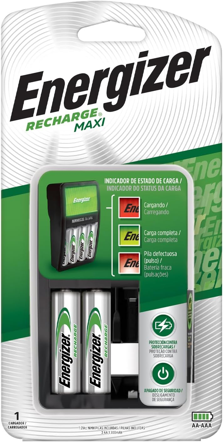 Energizer Cargador con 2 Pilas Recargables