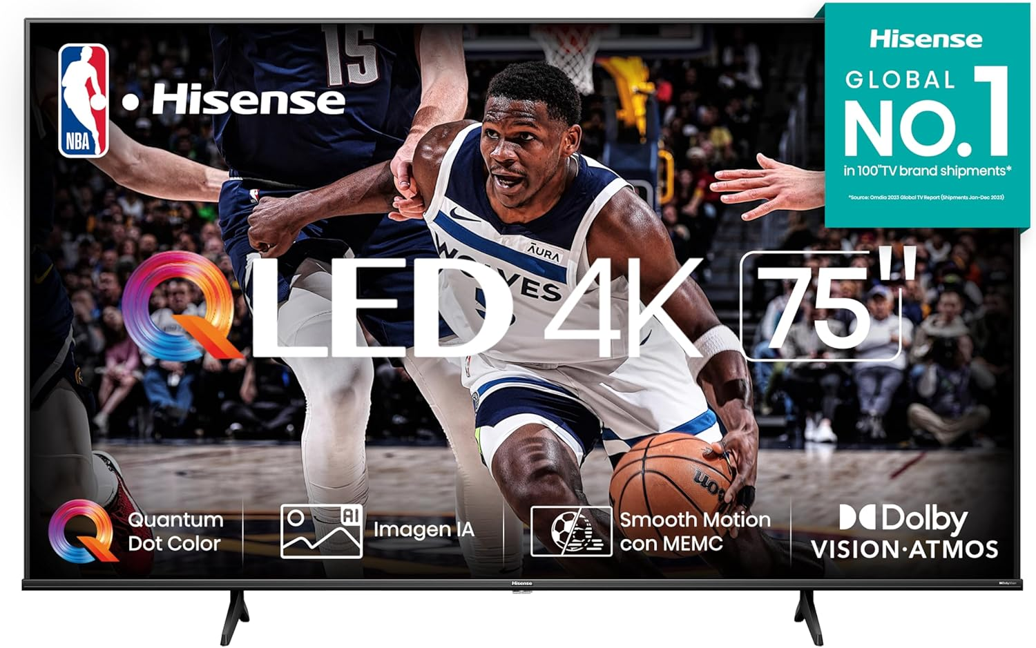 Hisense Television QLED QD6N de 75 Pulgadas