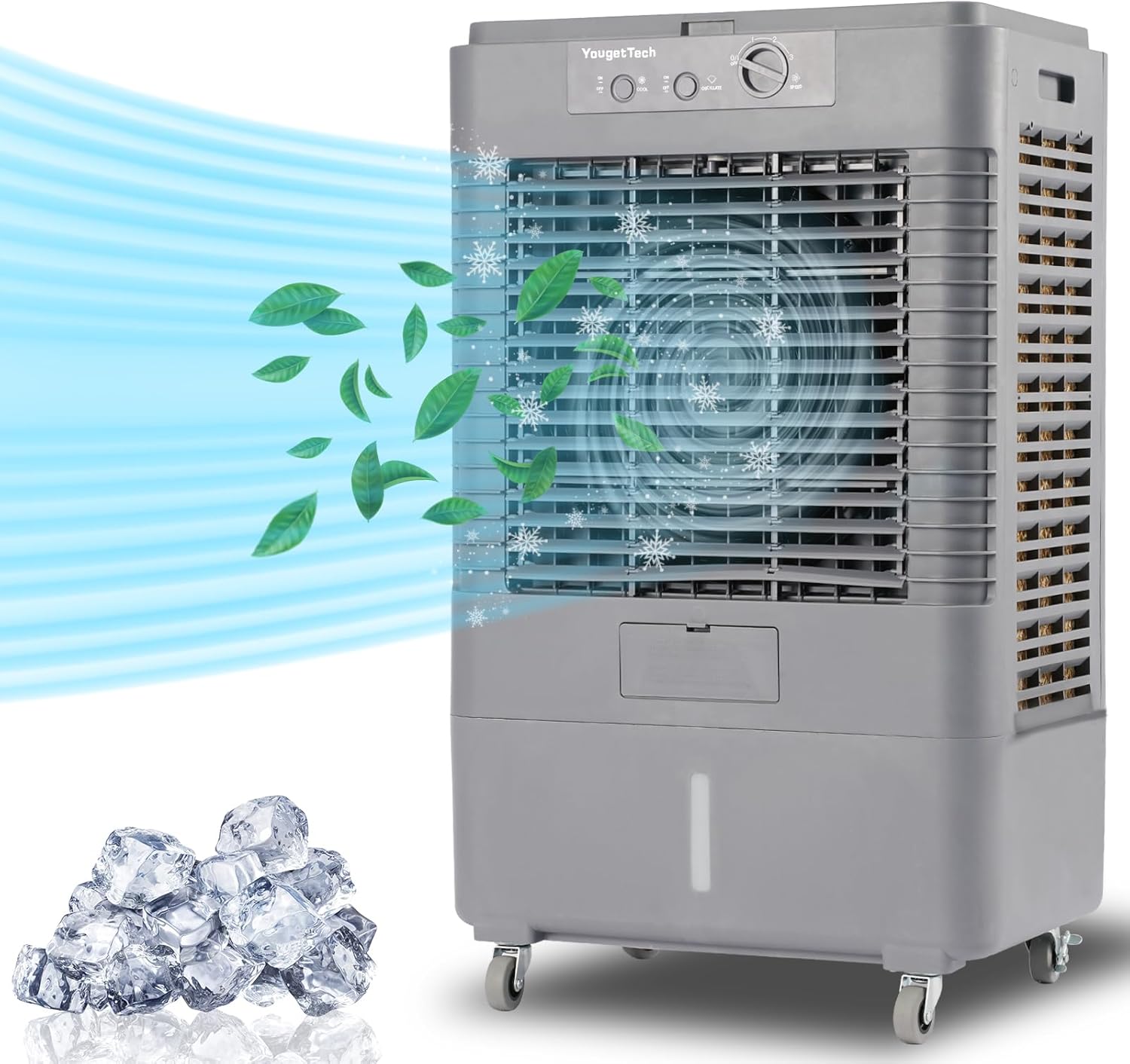 Yougettech Enfriador de aire evaporativo de 37 pulgadas