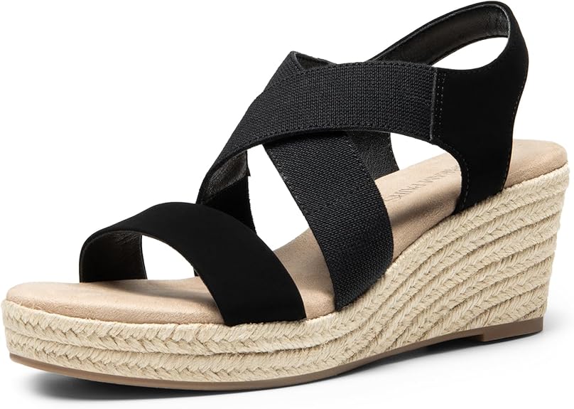 Sandalias de Plataforma con Correa Elástica al Tobillo 25.5 cm