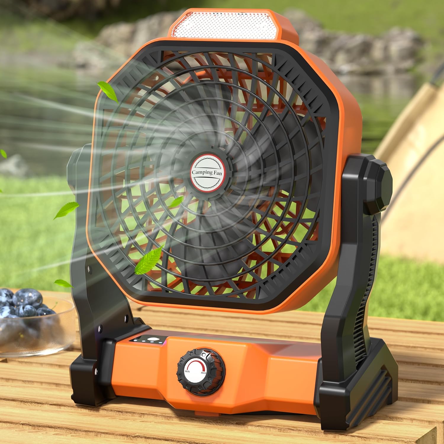 Ventilador Portatil Recargable con Luz LED