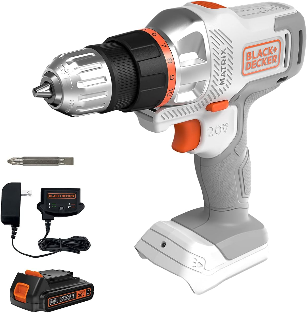 BLACK+DECKER – Kit de taladro/desarmador inalámbrico 20 V