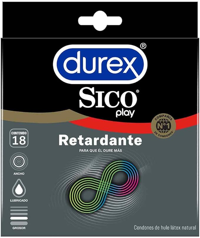 Durex by Sico Play, Condones Retardantes caja con 18 pz