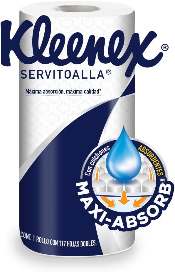 Kleenex Maxi-absorb Servitoalla, 1 Rollo Con 117 Hojas