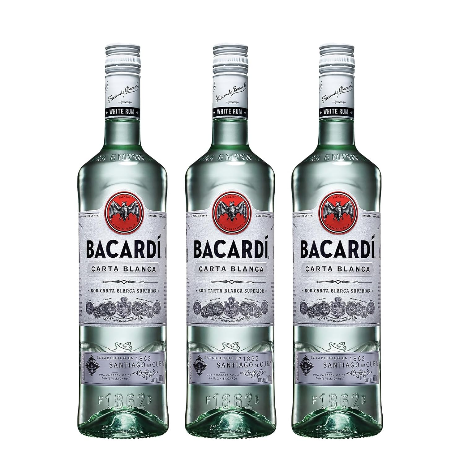 Amazon: BACARDÍ, Tripack Ron Blanco de 700 ml