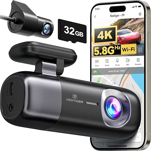 Cámara para Carro 4K Frontal y Trasera 1080P