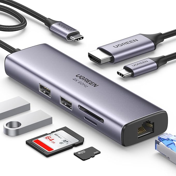 UGREEN Hub USB C, 7 en 1 Adaptador Tipo C