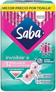 Saba, Toallas Femeninas Flujo Abundante, 32 piezas