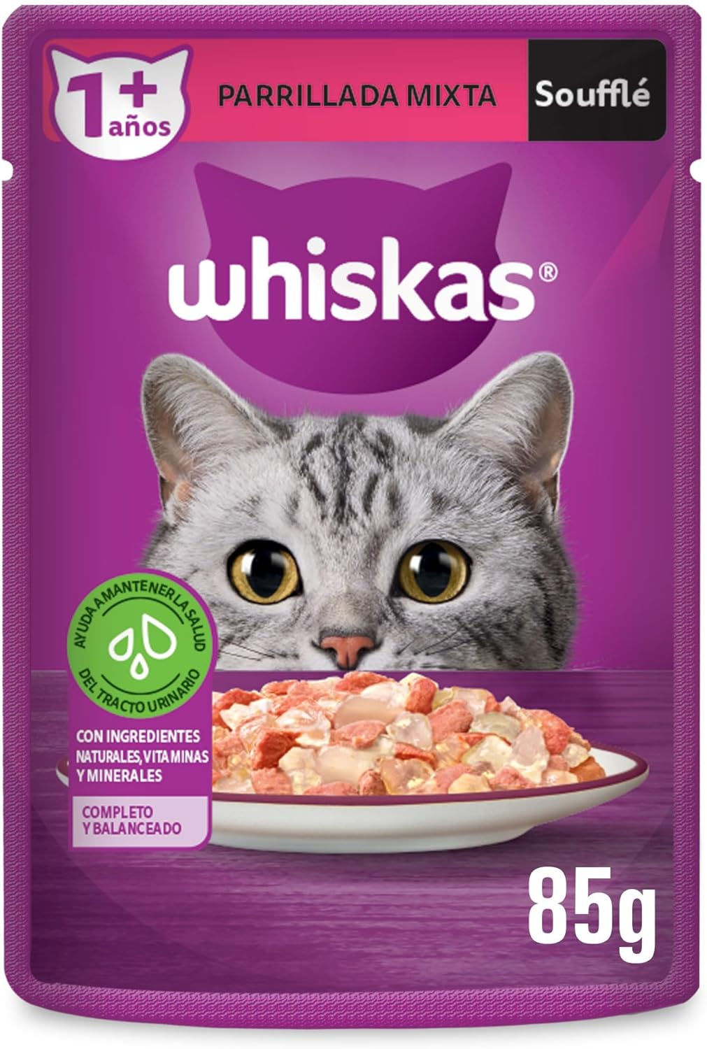 Amazon: 24 Sobres Whiskas Soufflé Parrillada Mixta