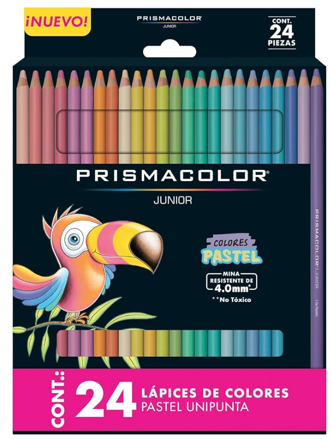 PRISMACOLOR Lápices de Colores Junior Pastel Caja con 24 colores