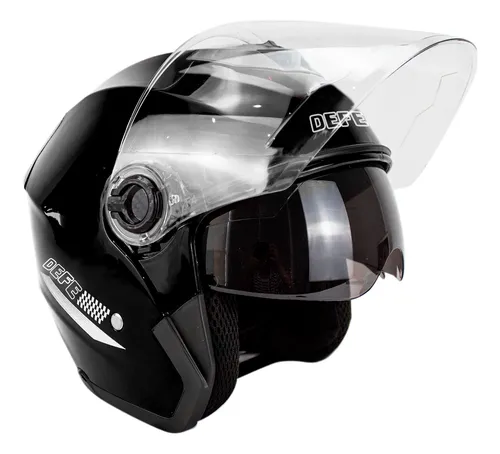 ML: Casco Motocicleta Abierto 3/4 Visera Doble Hd Abatible Dot