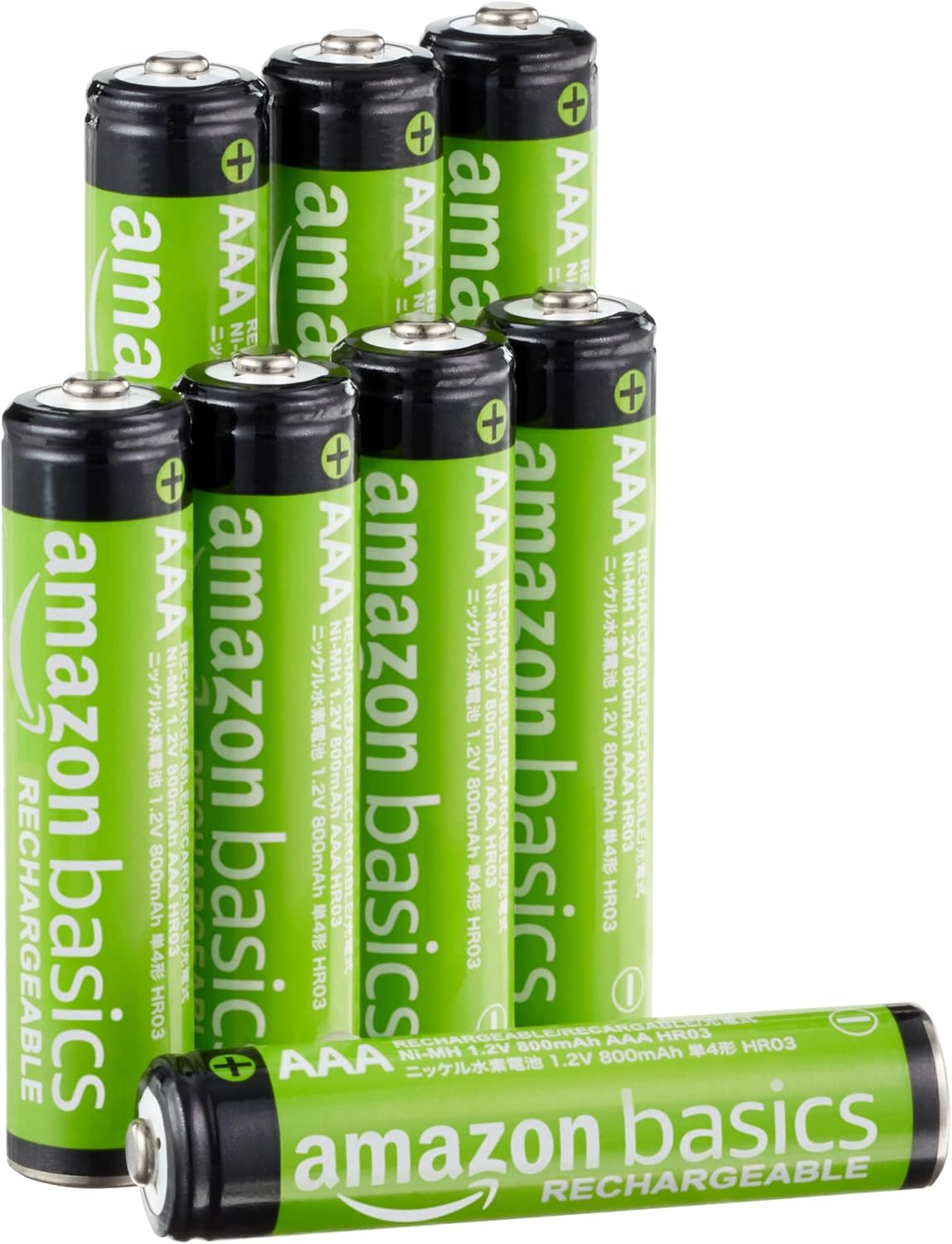 Amazon Basics – Paquete de 8 baterías recargables AAA Performance