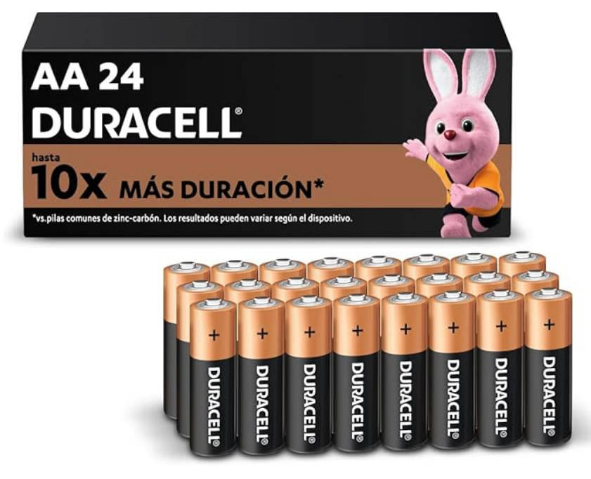 Duracell Pilas AA 1.5V Alcalinas, Paquete de 24 Baterías