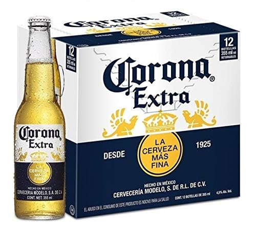 Amazon: Cerveza Corona Extra, 12 botellas de 355 ml