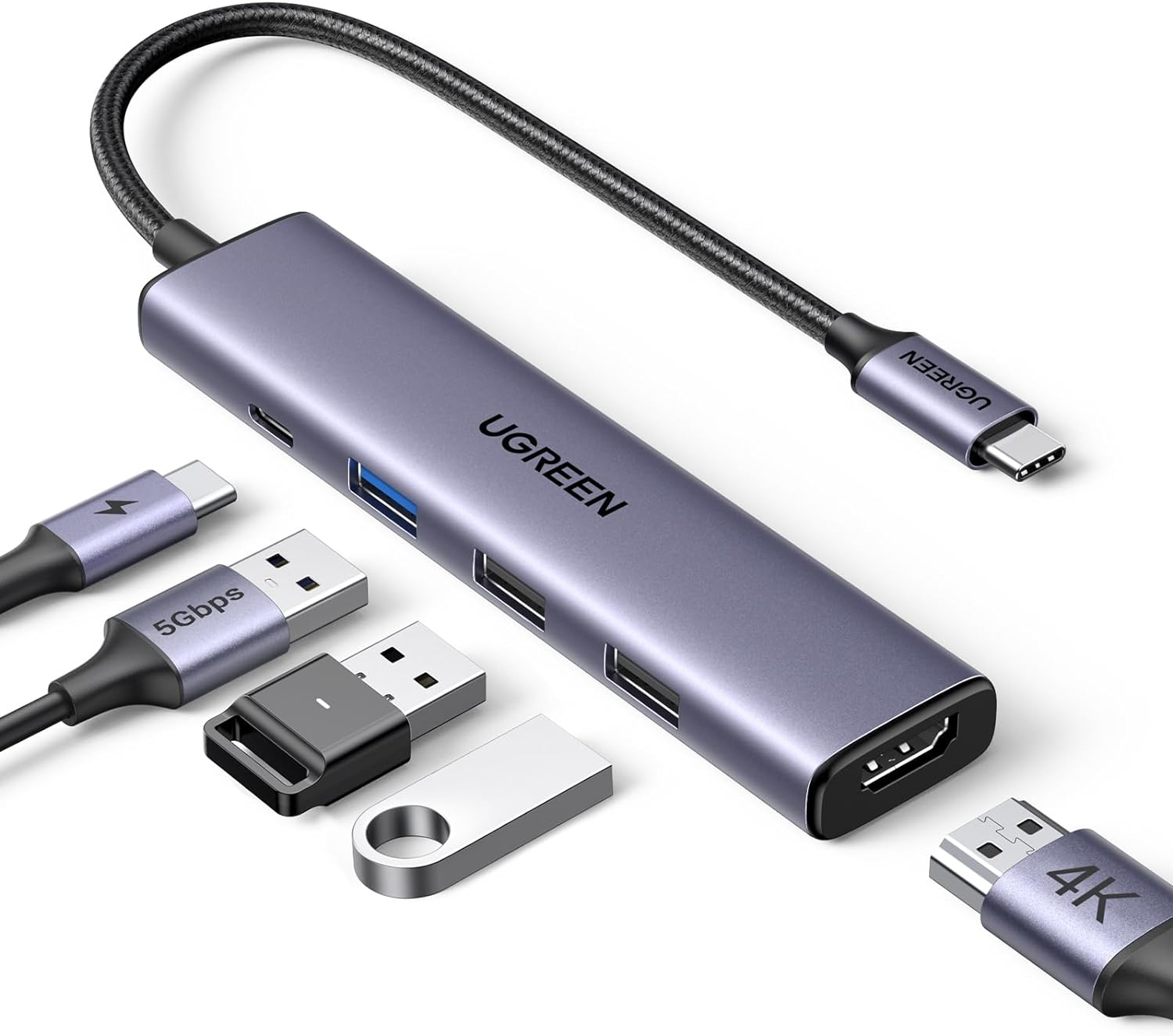 Amazon: UGREEN USB C Hub, 5 en 1 Aluminio