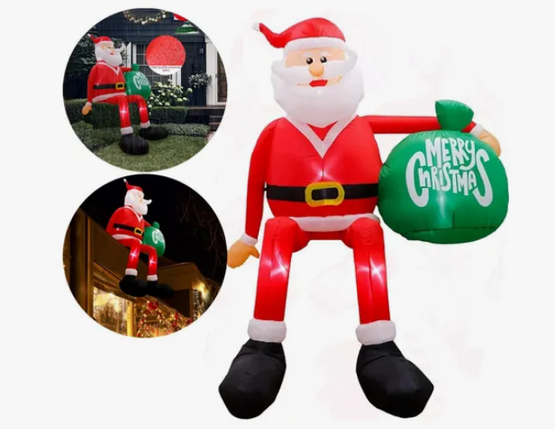 Papá Noel Inflable De Navidad Con Luz Led 2.4 Metros