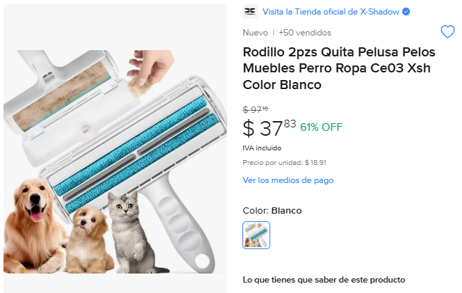 ML: 2 Rodillos Quita Pelusas