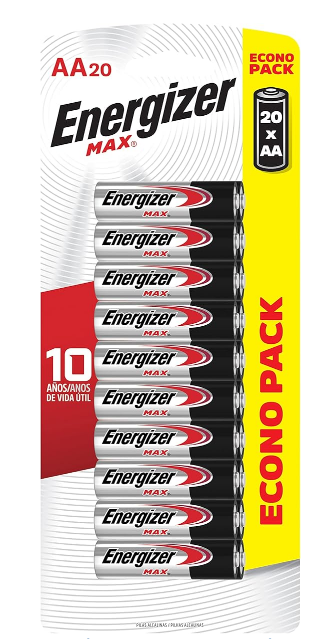Energizer Pila MAX Alcalinas AA 20 Pilas