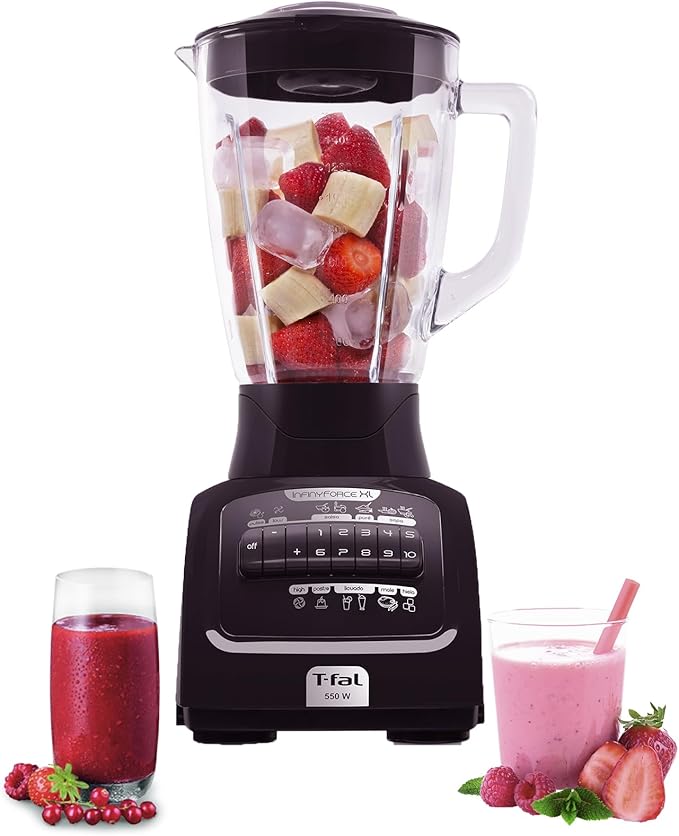 T-fal Licuadora Infinyforce XL vaso de vidrio de 2.2 l