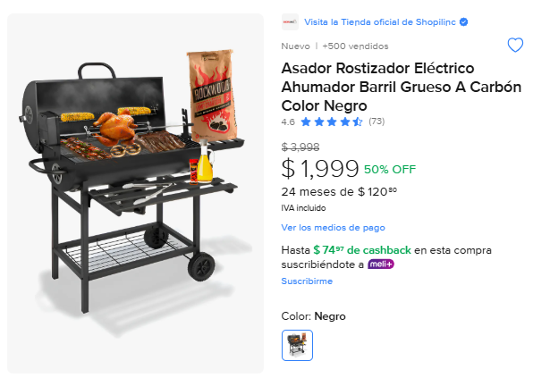 ML: Asador Rostizador Eléctrico Ahumador Barril Grueso A Carbón