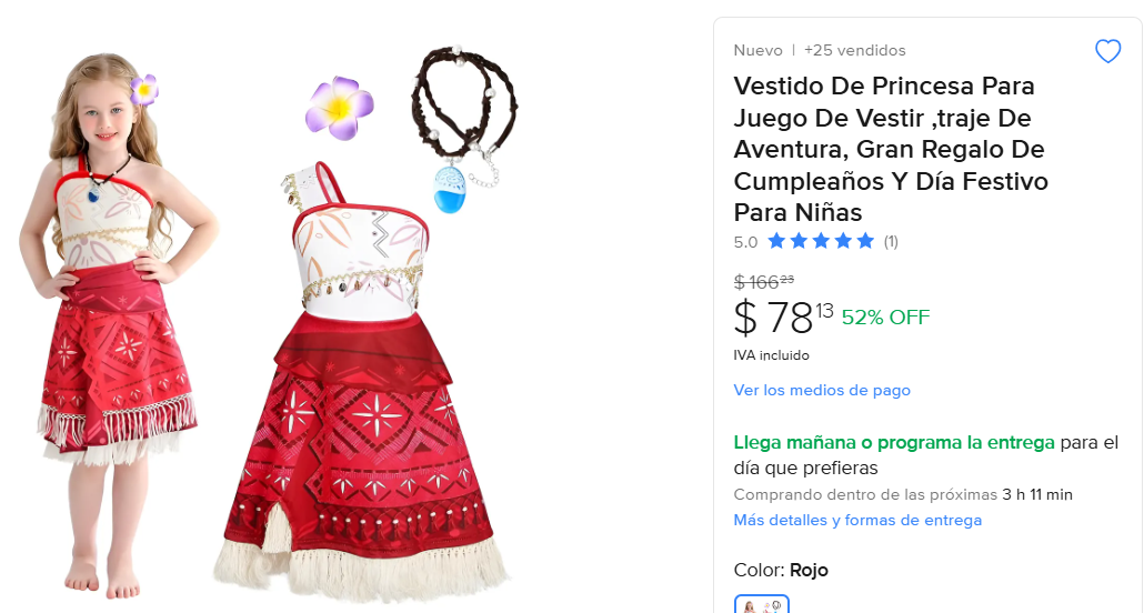 ML: Vestido de Moana para niña