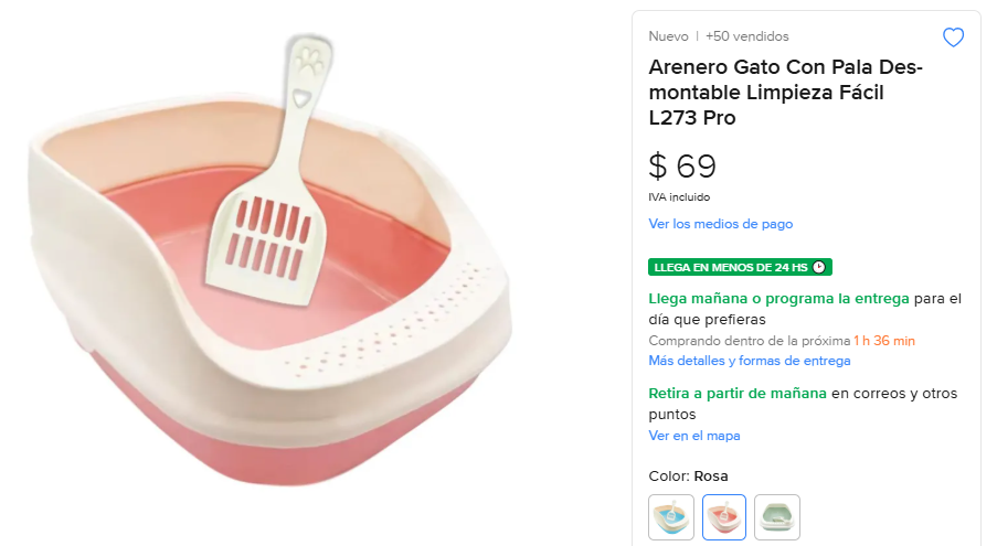 ML: Arenero para Gato Con Pala Desmontable