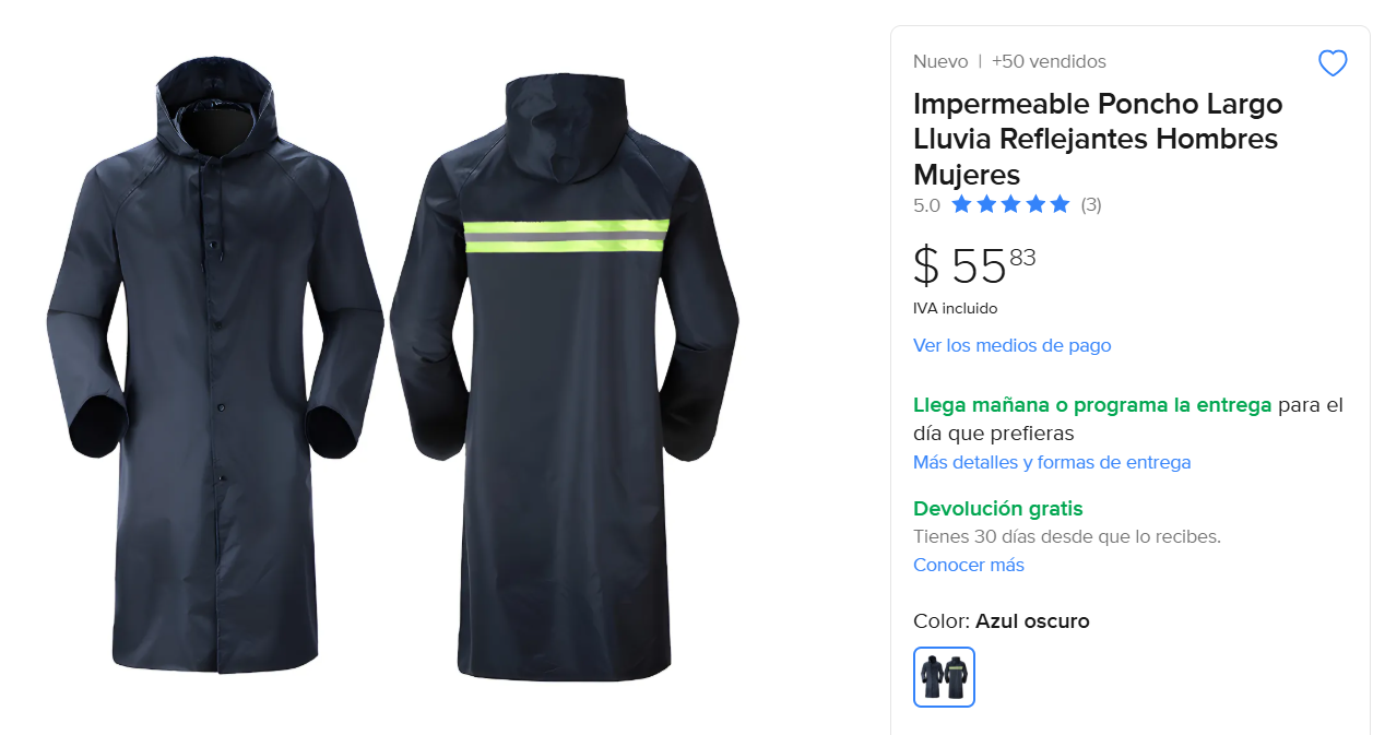 ML: Gabardina Impermeable Antireflectante