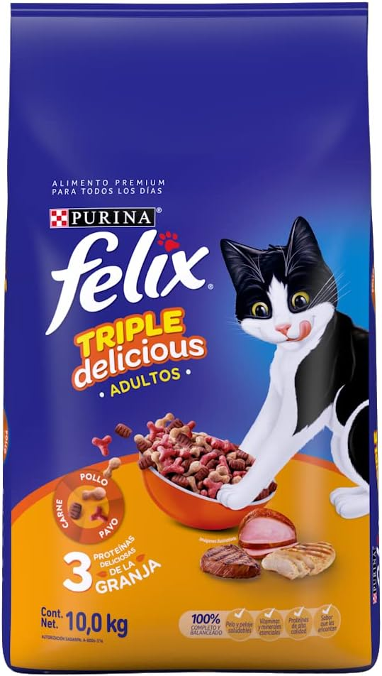 Amazon: Purina Felix Adulto Triple Delicious Granja 10Kg