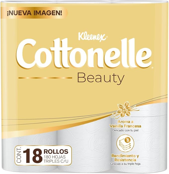 Kleenex Cottonelle Beauty, Papel Higiénico, 18 rollos