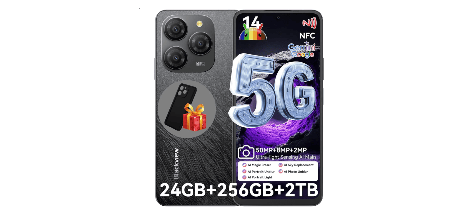 Blackview Shark 9 5G Android 14 24GB+256GB 2TB
