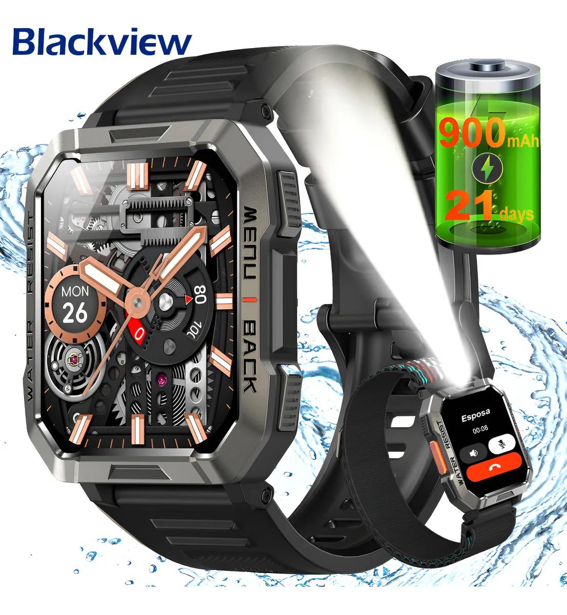 ML: 2.1″ Blackview W60 Reloj inteligente Hombre