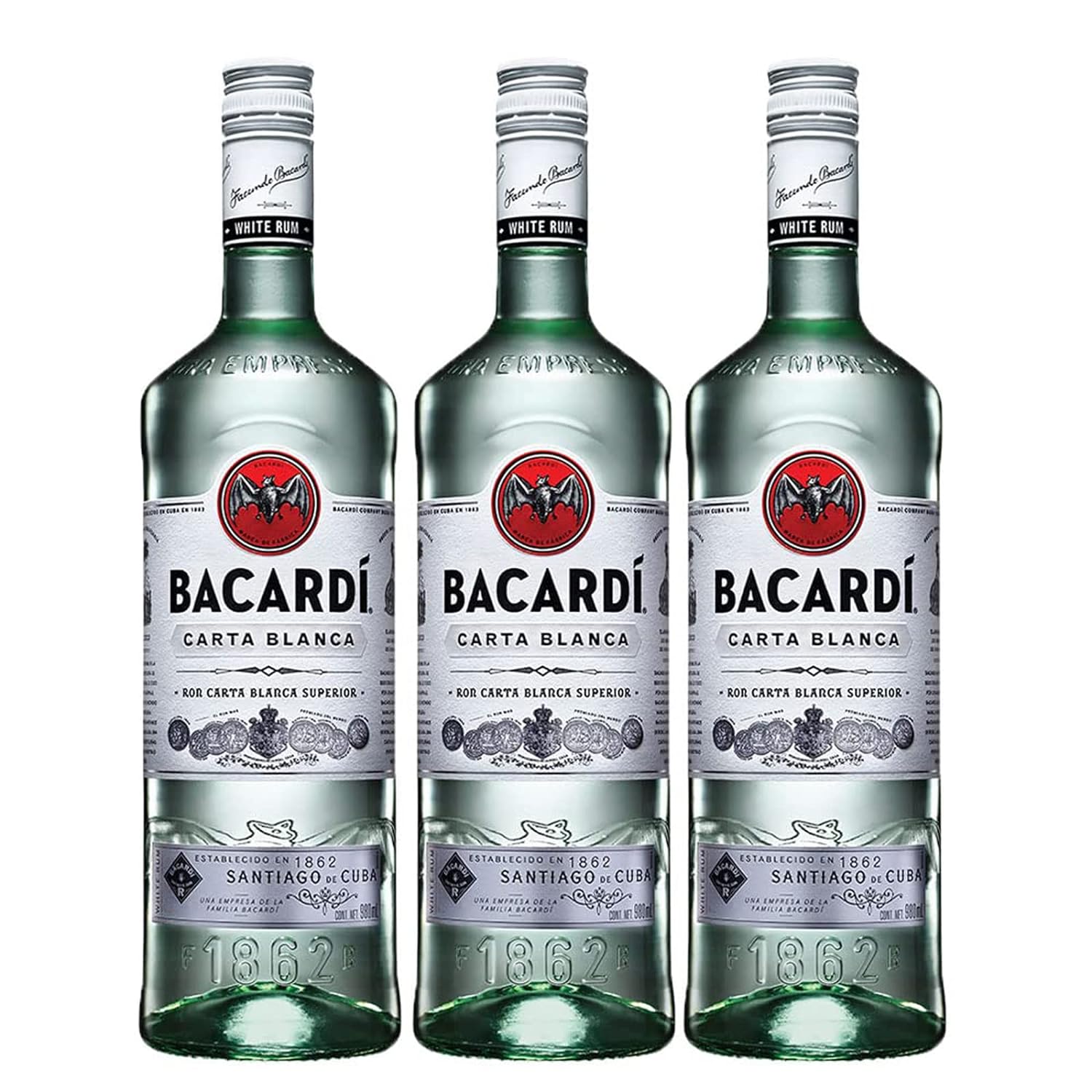RON BACARDÍ CARTA BLANCA TRIPACK 980 ML