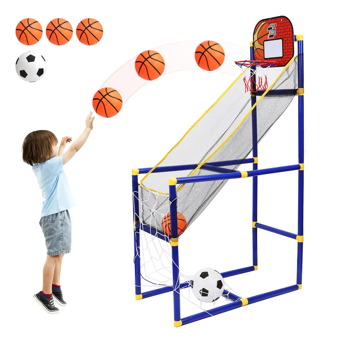 Kit De Aro De Baloncesto/fútbol Para Niños
