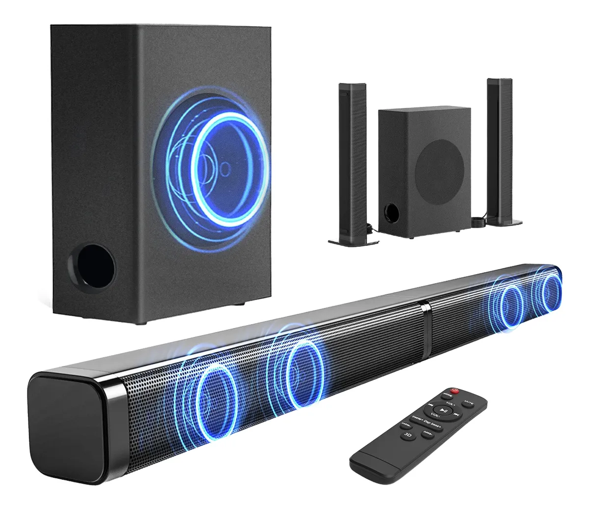 Barra De Sonido 2.1 Canales Con Subwoofer