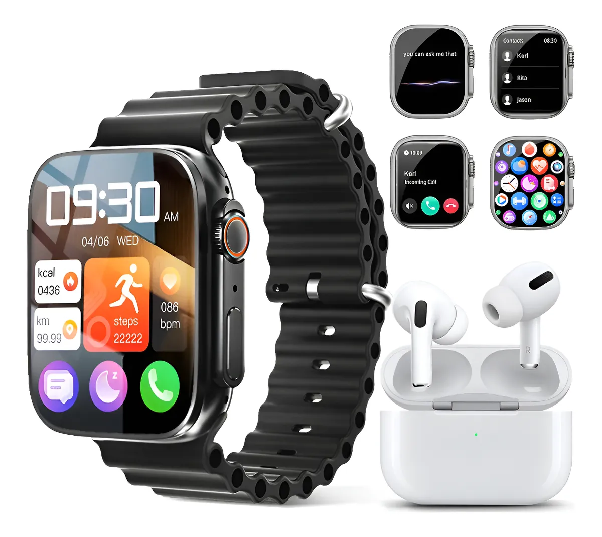 Smartwatch Reloj Inteligente Auriculares Bluetooth 2 En 1