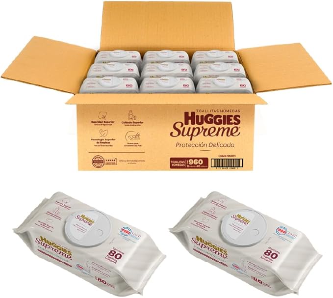 Huggies Supreme, toallitas húmedas (12 paquetes