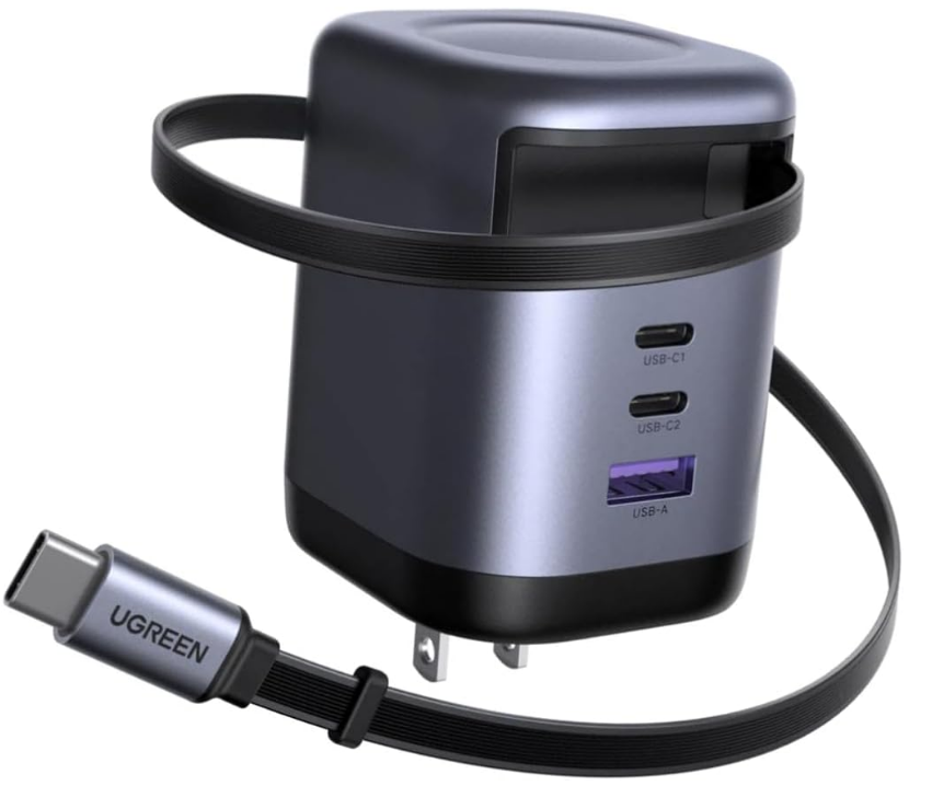 UGREEN 100W Cargador GAN con Cable Retráctil