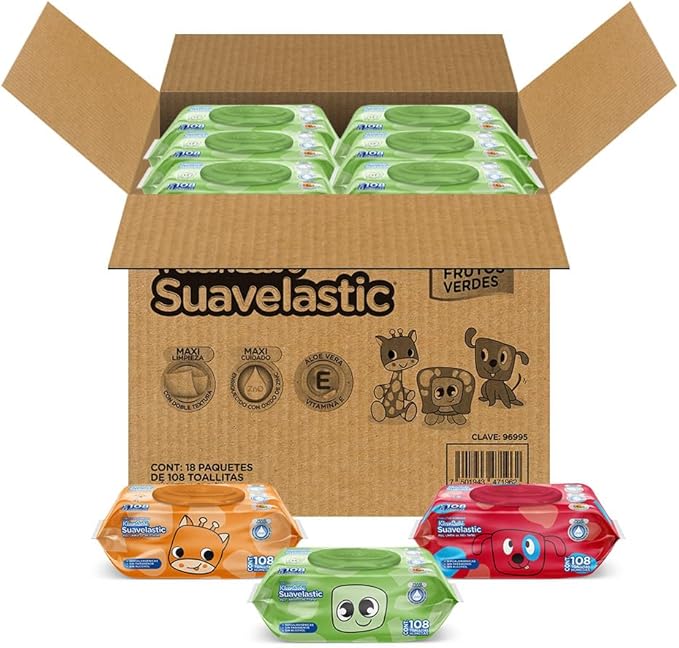KleenBebé Suavelastic Toallas 18 paquetes