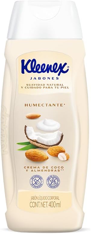 Kleenex Jabón Corporal Crema de Coco y Almendras,