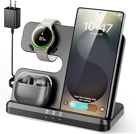 Cargador Inalámbrico 3 en 1 para Samsung/iPhone