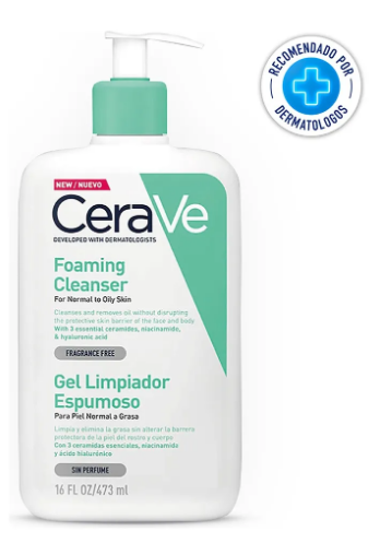 Gel Cerave Limpiador Espumoso Piel Normal A Grasa