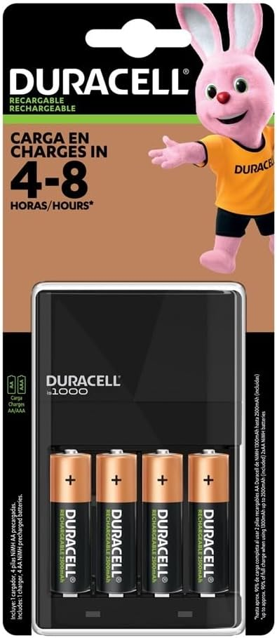 DURACELL 1 cargador premium+ 4 pilas AA recargables