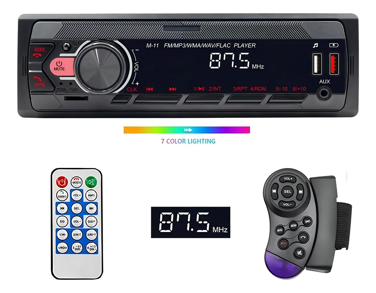 Autoestéreo con USB, bluetooth y lector de tarjeta SD