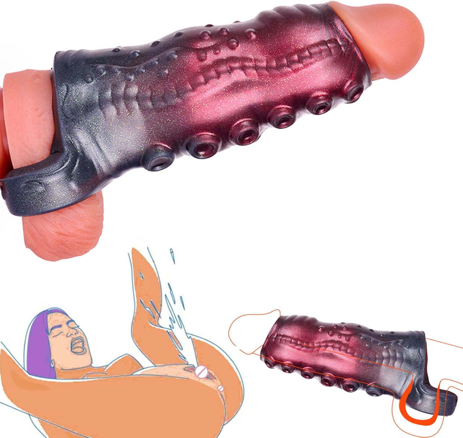 Funda para pene con diseño de tentaculo