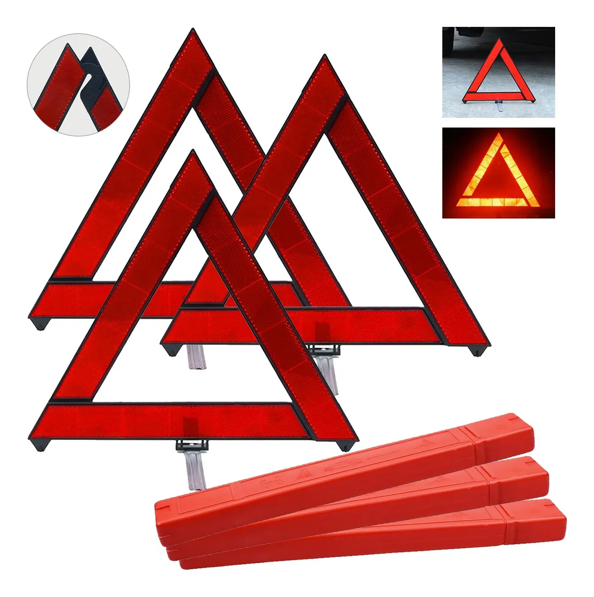 Triangulos Reflejantes De Emergencia, 30cm, 3pzs