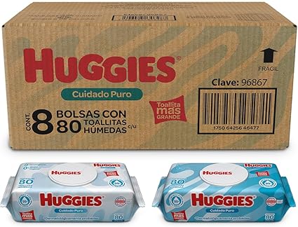 Huggies Cuidado Puro Toallas 80 paquetes