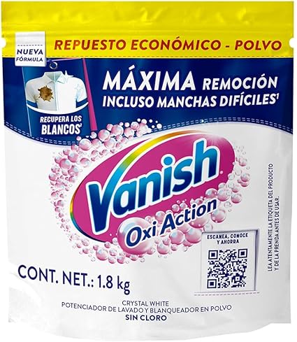 Vanish Quitamanchas para Ropa Blanca en Polvo de 1.8 kg