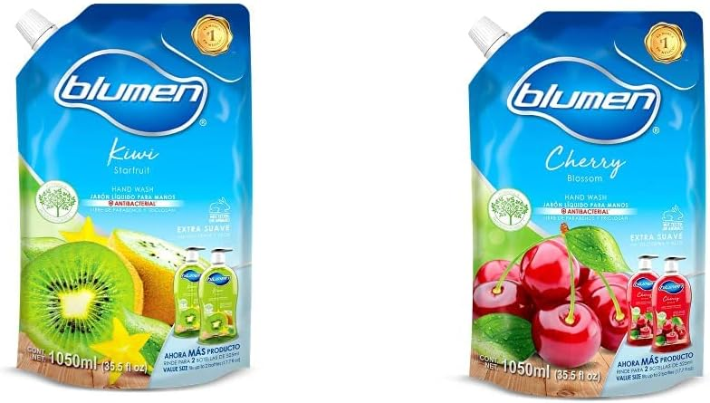 2 Bolsas Blumen Jabón Líquido Kiwi y Cherry 1050ml c/u