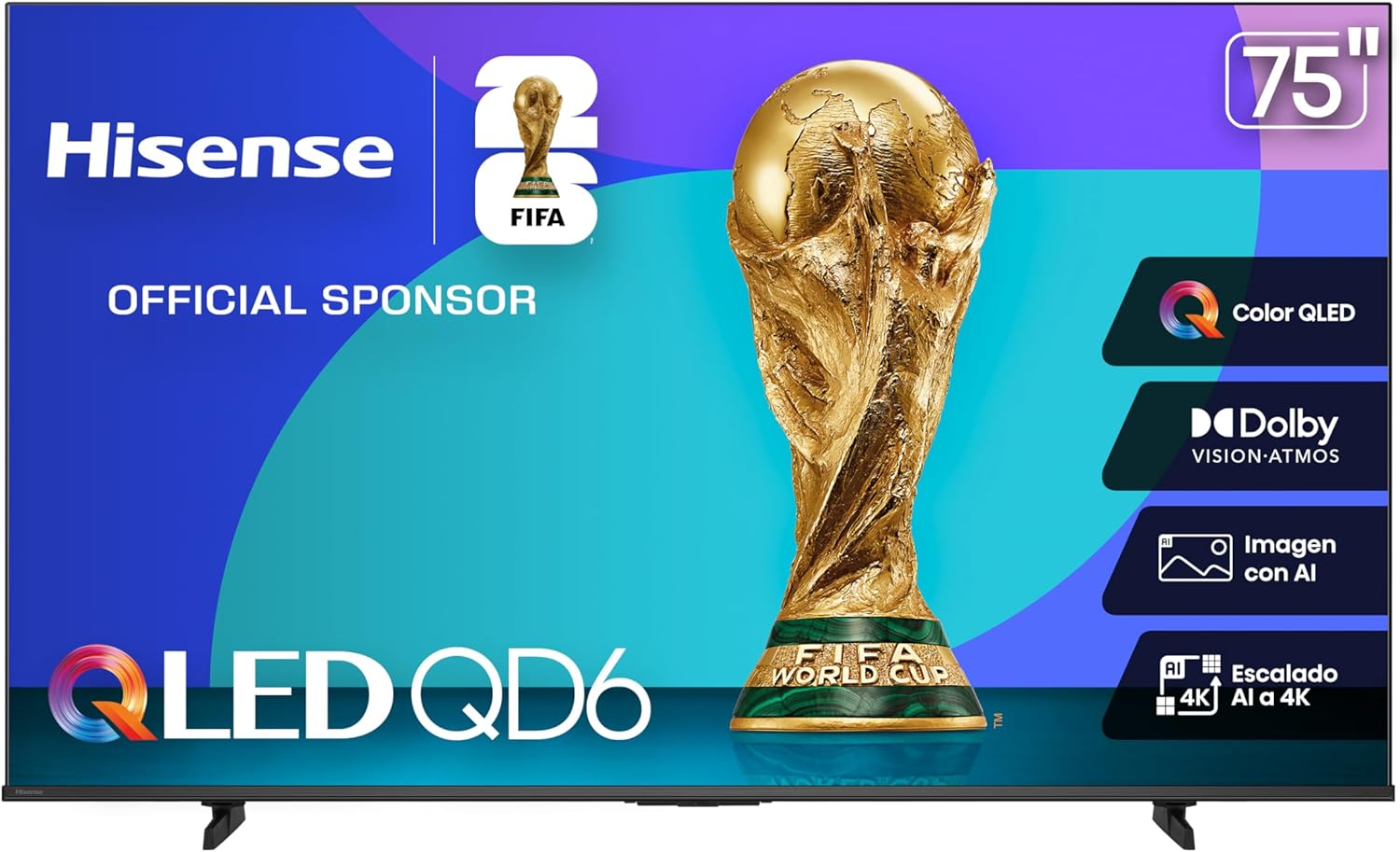Hisense Pantalla 75 Pulgadas,QLED Smart Vidaa TV UHD 4K