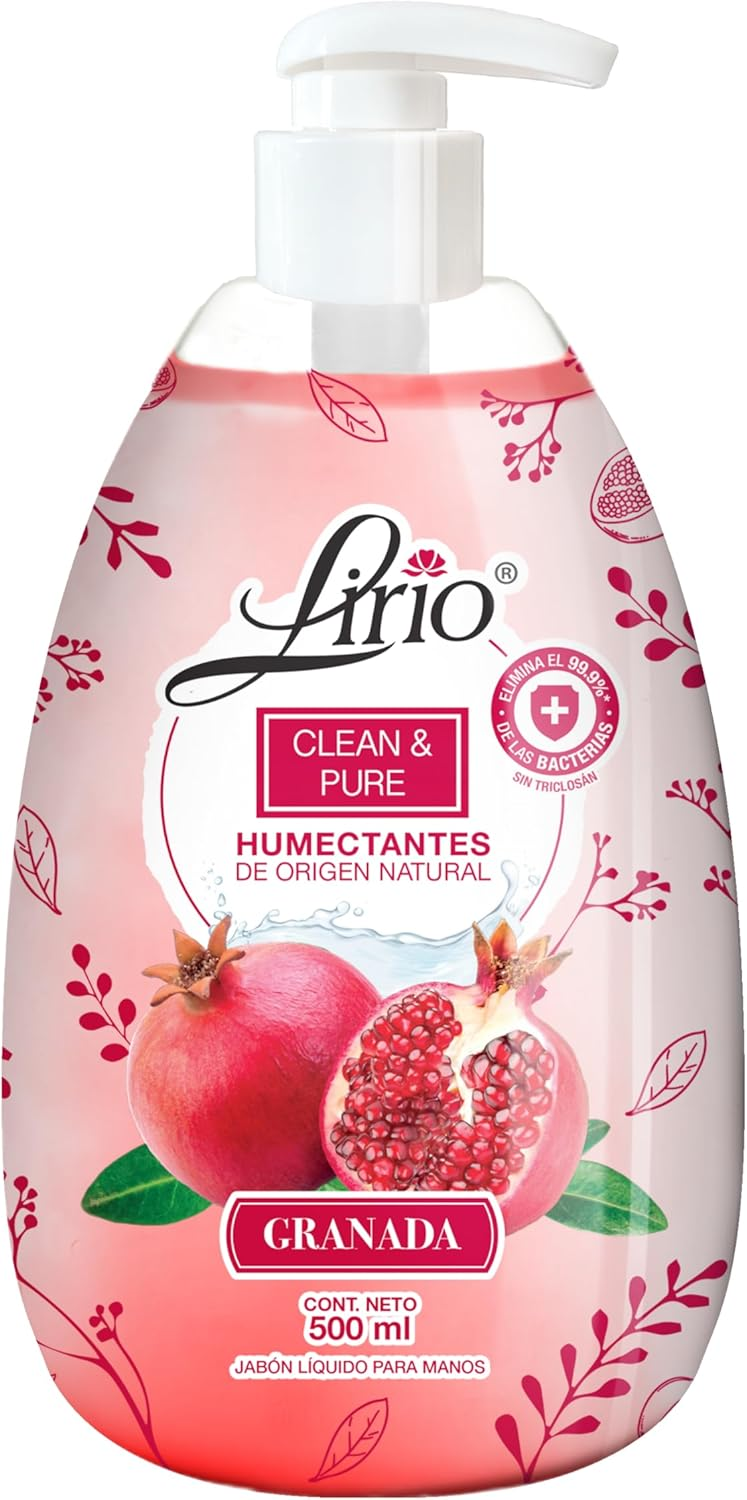 Jabón Líquido de manos Lirio Clean & Pure Granada 500ml